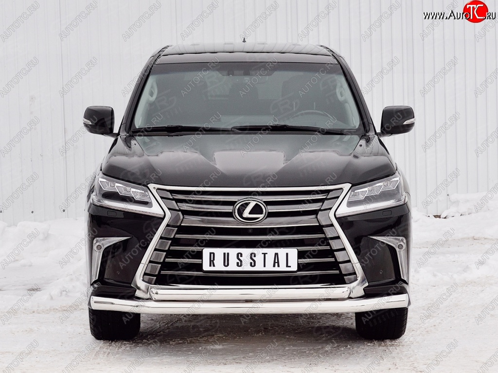 26 849 р. Защита переднего бампера (2 трубыØ76 и 63 мм, нержавейка) SLITKOFF  Lexus LX450d  J200 (2015-2022) 2-ой рестайлинг  с доставкой в г. Краснодар