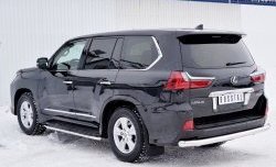 21 449 р. Защита заднего бампера (Ø76 мм, нержавейка) SLITKOFF Lexus LX450d J200 2-ой рестайлинг (2015-2022)  с доставкой в г. Краснодар. Увеличить фотографию 2