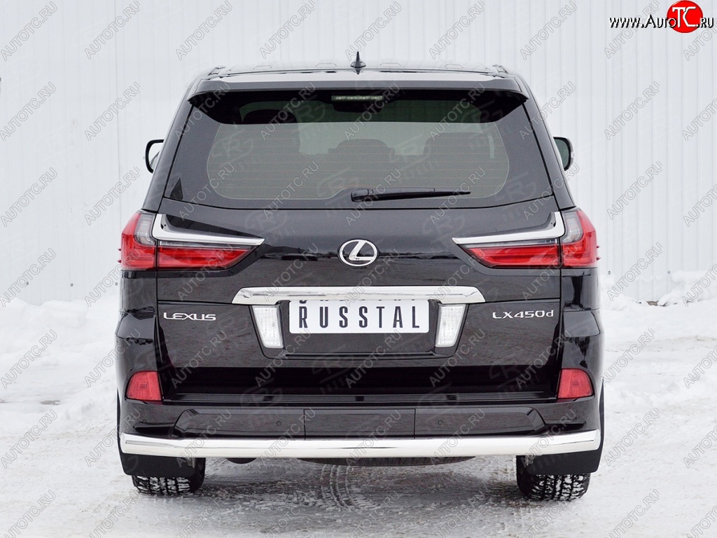 21 449 р. Защита заднего бампера (Ø76 мм, нержавейка) SLITKOFF Lexus LX450d J200 2-ой рестайлинг (2015-2022)  с доставкой в г. Краснодар