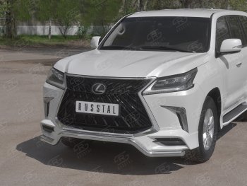 18 899 р. Защита переднего бампера (TRD Superior, волна, Ø 63 мм, нержавейка) Lexus LX570 J200 2-ой рестайлинг (2015-2022)  с доставкой в г. Краснодар. Увеличить фотографию 2