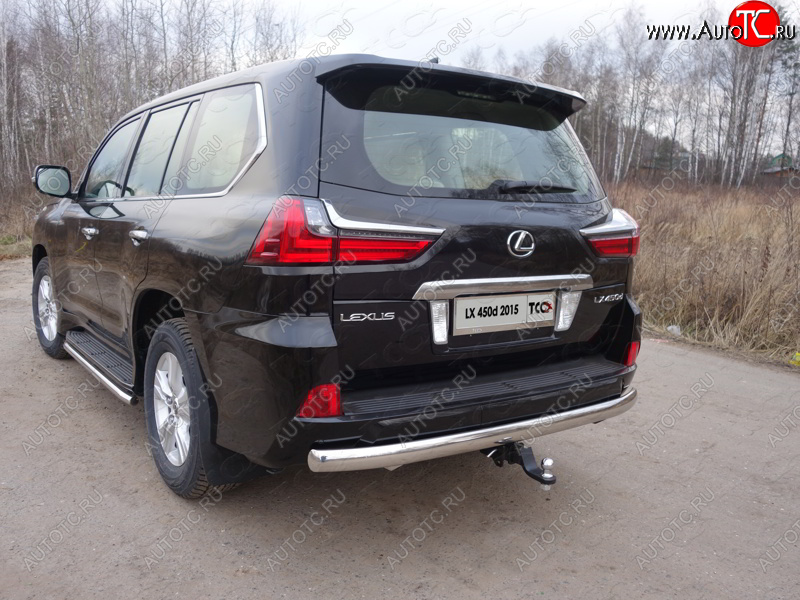 26 999 р. Защита заднего бампера (овальная) ТСС (нержавейка d75х42 мм) Lexus LX450d J200 2-ой рестайлинг (2015-2022)  с доставкой в г. Краснодар