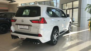 37 899 р. Юбка заднего бампера HEMMES Lexus LX570 J200 2-ой рестайлинг (2015-2022) (Неокрашенная)  с доставкой в г. Краснодар. Увеличить фотографию 2