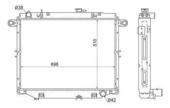 Радиатор двигателя (пластинчатый, 4.7, АКПП) SAT Lexus (Лексус) LX470 (ЛХ)  J100 (1998-2002), Toyota (Тойота) Land Cruiser (Лэнд)  100 (1998-2007)