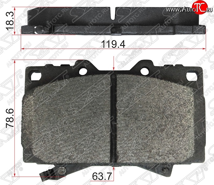 1 399 р. Колодки тормозные SAT (передние)  Lexus LX470  J100 (1998-2002), Toyota Land Cruiser ( 100,  200) (1998-2012)  с доставкой в г. Краснодар