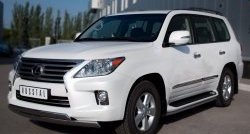 17 999 р. Защита переднего бампера (2 трубыØ75х42 мм, нержавейка) Russtal Lexus LX570 J200 дорестайлинг (2007-2012)  с доставкой в г. Краснодар. Увеличить фотографию 4