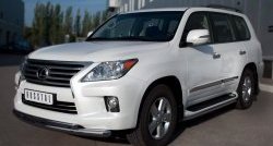 22 999 р. Защита переднего бампера (2 трубыØ76 и 42 мм, нержавейка) SLITKOFF Lexus LX570 J200 дорестайлинг (2007-2012)  с доставкой в г. Краснодар. Увеличить фотографию 4