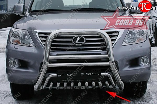 26 849 р. Защита переднего бампера нижняя Souz-96 Lexus LX570 J200 дорестайлинг (2007-2012)  с доставкой в г. Краснодар