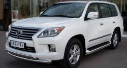 25 999 р. Защита переднего бампера (2 трубыØ76 и 63 мм, нержавейка) Russtal Lexus LX570 J200 дорестайлинг (2007-2012)  с доставкой в г. Краснодар. Увеличить фотографию 4