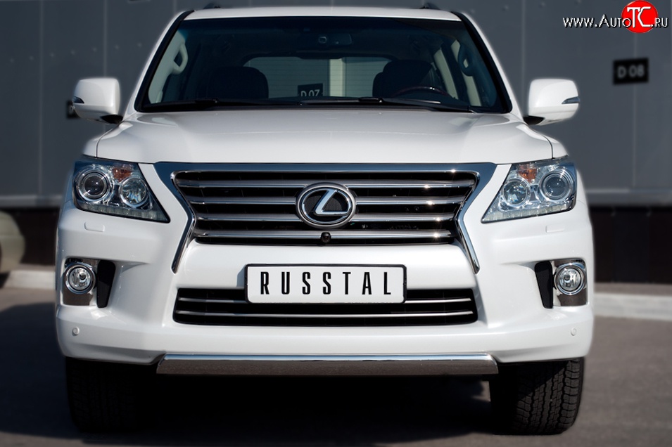 14 999 р. Защита переднего бампера Russtal из овальной трубы диаметром 75x42 мм Lexus LX570 J200 дорестайлинг (2007-2012)  с доставкой в г. Краснодар