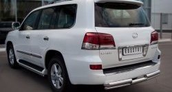 22 999 р. Защита заднего бампера (Ø76 и 42 мм, нержавейка) SLITKOFF  Lexus LX570  J200 (2007-2012) дорестайлинг  с доставкой в г. Краснодар. Увеличить фотографию 4