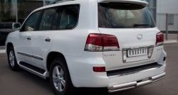 17 999 р. Защита заднего бампера (2 трубы Ø76 и 42 мм, нержавейка) SLITKOFF Lexus LX570 J200 1-ый рестайлинг (2012-2015)  с доставкой в г. Краснодар. Увеличить фотографию 3