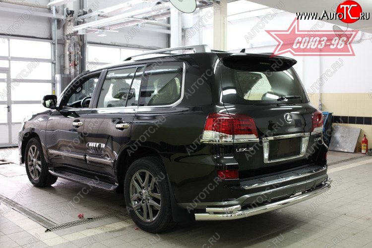 6 893 р. Двойная защита заднего бампера Souz-96 (d76/42) Lexus LX570 J200 1-ый рестайлинг (2012-2015)  с доставкой в г. Краснодар