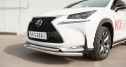 16 249 р. Защита переднего бампера (2 трубыØ63 и 42 мм, нержавейка) SLITKOFF  Lexus NX200T  Z10 (2014-2017)  с доставкой в г. Краснодар. Увеличить фотографию 2