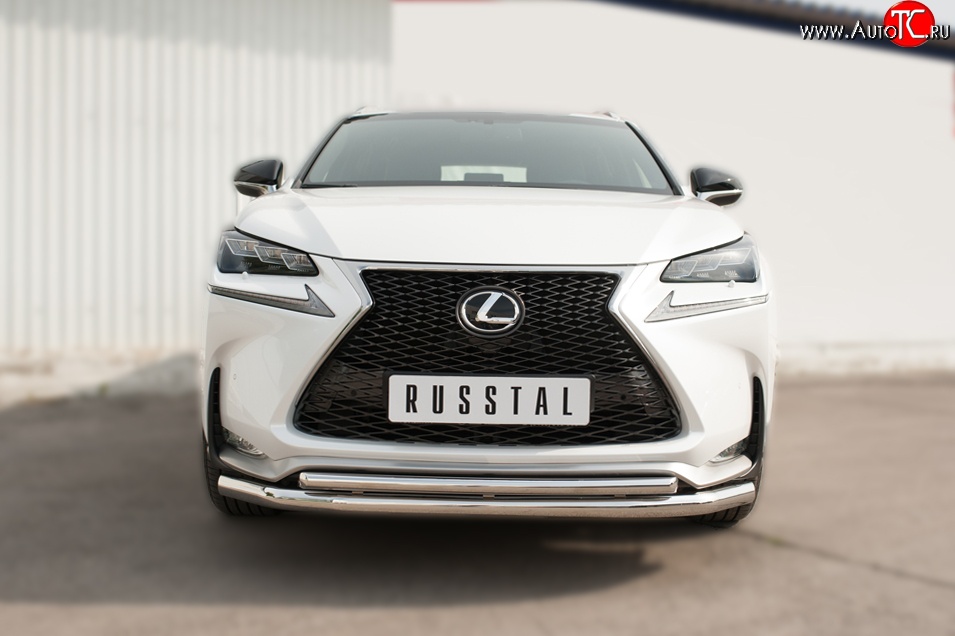 16 249 р. Защита переднего бампера (2 трубыØ63 и 42 мм, нержавейка) SLITKOFF  Lexus NX200T  Z10 (2014-2017)  с доставкой в г. Краснодар