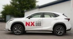 24 749 р. Широкая защита порогов F SPORT Russtal Lexus NX200T Z10 (2014-2017) (Текстура поверхности листа №1)  с доставкой в г. Краснодар. Увеличить фотографию 6