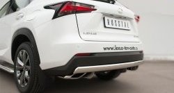 16 849 р. Защита заднего бампера (Ø75x42 мм, нержавейка, F-Sport) Russtal Lexus NX200T Z10 (2014-2017)  с доставкой в г. Краснодар. Увеличить фотографию 2