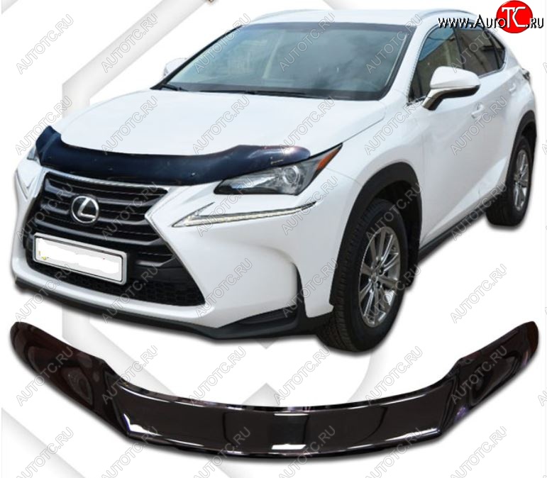 2 359 р. Дефлектор капота CA-Plastic exclusive  Lexus NX300h  Z10 (2014-2017) дорестайлинг (Classic черный, Без надписи)  с доставкой в г. Краснодар