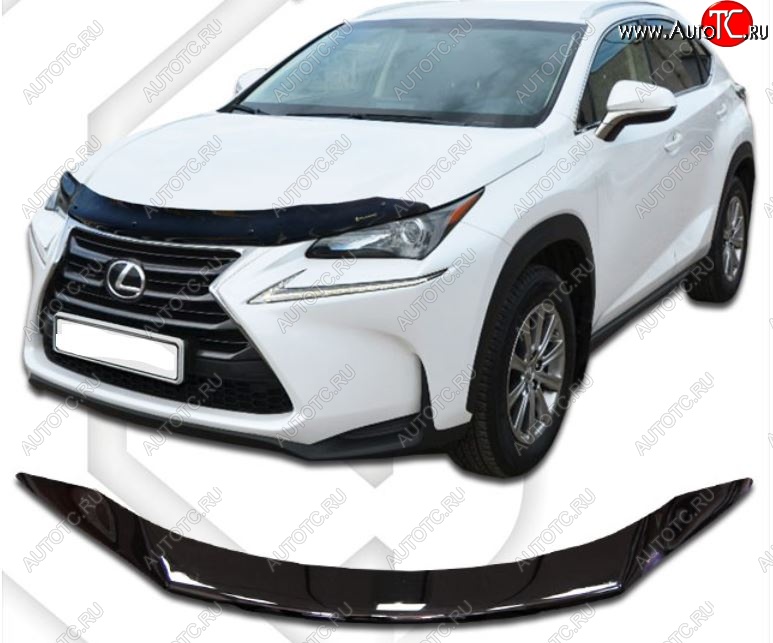 1 999 р. Дефлектор капота CA-Plastic  Lexus NX300h  Z10 (2014-2017) дорестайлинг (Classic черный, Без надписи)  с доставкой в г. Краснодар