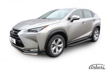 Порожки для ног Arbori Optima Black Lexus NX300h Z10 дорестайлинг (2014-2017)