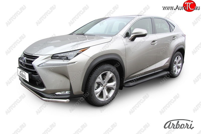 11 609 р. Порожки для ног Arbori Optima Black Lexus NX300h Z10 дорестайлинг (2014-2017)  с доставкой в г. Краснодар