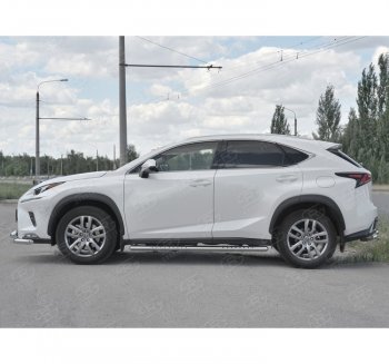 31 649 р. Пороги труба 120х60 Russtal (овал с проступью) Lexus NX300h Z10 дорестайлинг (2014-2017)  с доставкой в г. Краснодар. Увеличить фотографию 3