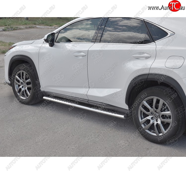 31 649 р. Пороги труба 120х60 Russtal (овал с проступью) Lexus NX300h Z10 дорестайлинг (2014-2017)  с доставкой в г. Краснодар