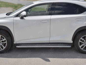 26 999 р. Порожки для ног (труба Ø42) SLITKOFF Lexus NX300h Z10 дорестайлинг (2014-2017) (лист алюм, проф. нерж)  с доставкой в г. Краснодар. Увеличить фотографию 2