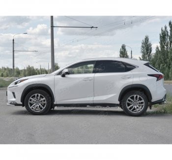 24 749 р. Пороги труба 75х42 Russtal (овал с проступью) Lexus NX300h Z10 дорестайлинг (2014-2017)  с доставкой в г. Краснодар. Увеличить фотографию 4