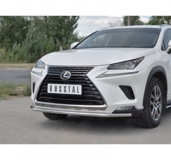 17 599 р. Защита переднего бампера (Ø42 мм, нержавейка) SLITKOFF  Lexus NX300h  Z10 (2014-2017) дорестайлинг  с доставкой в г. Краснодар. Увеличить фотографию 3