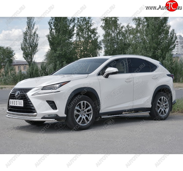 17 599 р. Защита переднего бампера (Ø42 мм, нержавейка) SLITKOFF  Lexus NX300h  Z10 (2014-2017) дорестайлинг  с доставкой в г. Краснодар