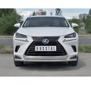 22 799 р. Защита переднего бампера (2 трубы Ø63 и 42 мм, нержавейка) SLITKOFF Lexus NX300h Z10 дорестайлинг (2014-2017)  с доставкой в г. Краснодар. Увеличить фотографию 4