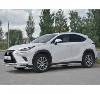 Защита переднего бампера (Ø63 мм, нержавейка) SLITKOFF Lexus (Лексус) NX300h (НХ)  Z10 (2014-2017) Z10 дорестайлинг