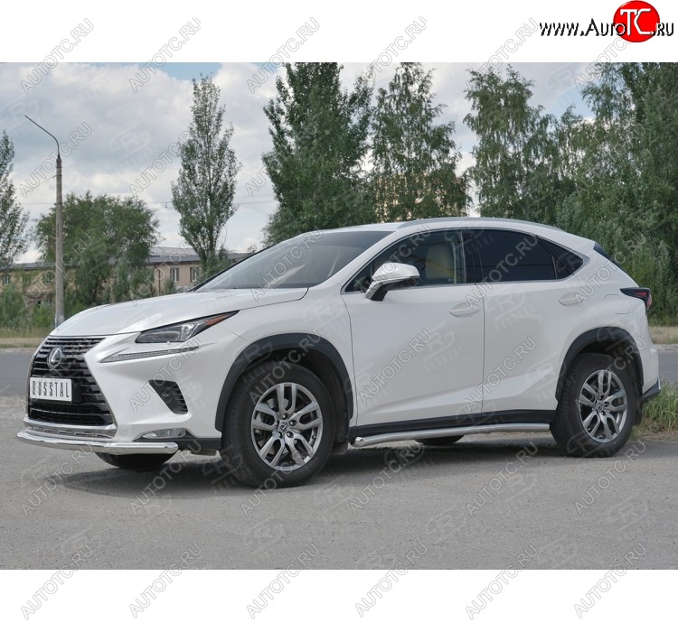 17 849 р. Защита переднего бампера (Ø63 мм, нержавейка) SLITKOFF  Lexus NX300h  Z10 (2014-2017) дорестайлинг  с доставкой в г. Краснодар