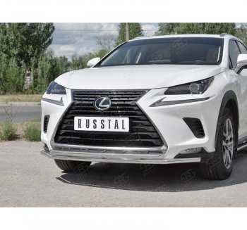 20 999 р. Защита переднего бампера (2 трубы Ø42 мм, нержавейка) SLITKOFF Lexus NX300h Z10 дорестайлинг (2014-2017)  с доставкой в г. Краснодар. Увеличить фотографию 3