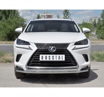 20 999 р. Защита переднего бампера (2 трубы Ø42 мм, нержавейка) SLITKOFF Lexus NX300h Z10 дорестайлинг (2014-2017)  с доставкой в г. Краснодар. Увеличить фотографию 4