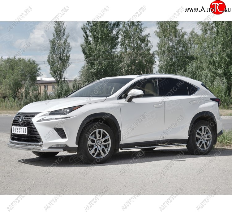 20 999 р. Защита переднего бампера (2 трубы Ø42 мм, нержавейка) SLITKOFF Lexus NX300h Z10 дорестайлинг (2014-2017)  с доставкой в г. Краснодар