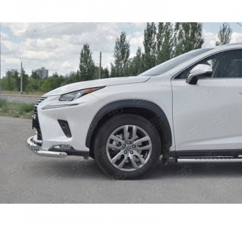 27 999 р. Защита переднего бампера (Ø63 мм с клыками, нержавейка) SLITKOFF  Lexus NX300h  Z10 (2014-2017) дорестайлинг  с доставкой в г. Краснодар. Увеличить фотографию 2