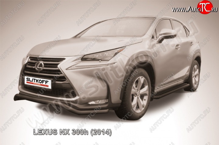 11 249 р. Защита переднего бампера из трубы d57 Slitkoff (волна) Lexus NX300h Z10 дорестайлинг (2014-2017) (Цвет: серебристый)  с доставкой в г. Краснодар