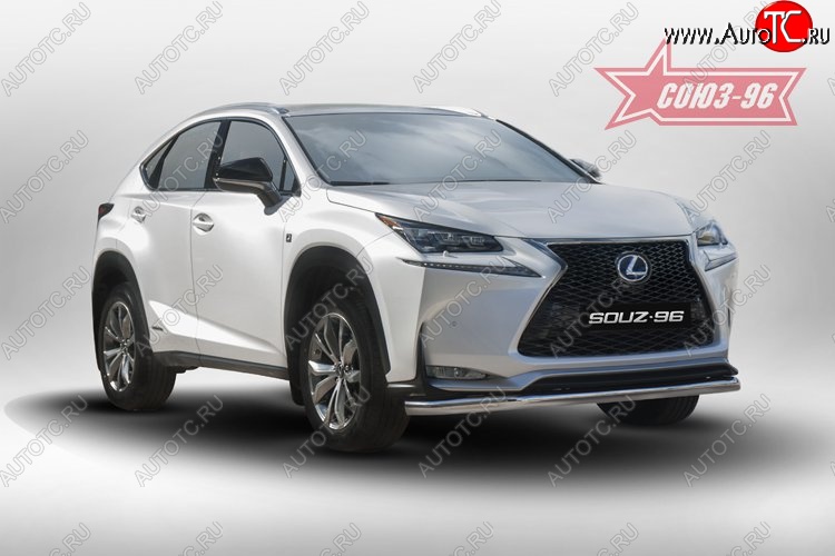 17 414 р. Защита переднего бампера одинарная F-Sport Souz-96 (d60). Lexus NX200T Z10 (2014-2017)  с доставкой в г. Краснодар