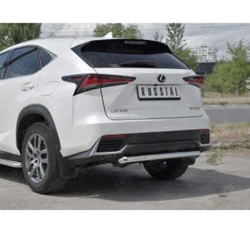 19 849 р. Защита заднего бампера (Ø63 мм, нержавейка) SLITKOFF Lexus NX300h Z10 дорестайлинг (2014-2017)  с доставкой в г. Краснодар. Увеличить фотографию 3