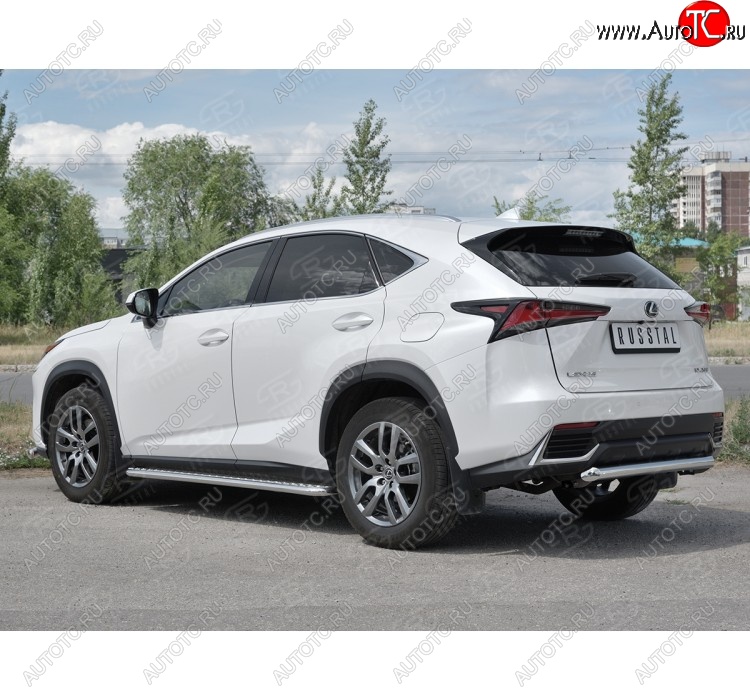 19 849 р. Защита заднего бампера (Ø63 мм, нержавейка) SLITKOFF Lexus NX300h Z10 дорестайлинг (2014-2017)  с доставкой в г. Краснодар