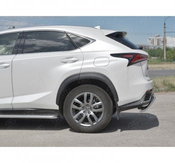 15 999 р. Защита заднего бампера (Ø42 мм волна, нержавейка) SLITKOFF Lexus NX300h Z10 дорестайлинг (2014-2017)  с доставкой в г. Краснодар. Увеличить фотографию 2