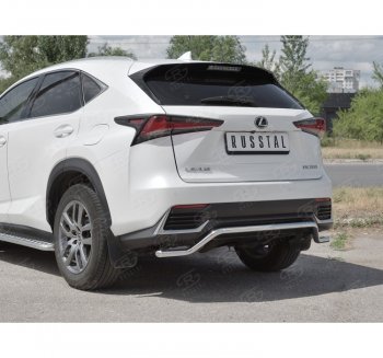 15 999 р. Защита заднего бампера (Ø42 мм волна, нержавейка) SLITKOFF Lexus NX300h Z10 дорестайлинг (2014-2017)  с доставкой в г. Краснодар. Увеличить фотографию 3