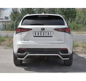 15 999 р. Защита заднего бампера (Ø42 мм волна, нержавейка) SLITKOFF Lexus NX300h Z10 дорестайлинг (2014-2017)  с доставкой в г. Краснодар. Увеличить фотографию 4