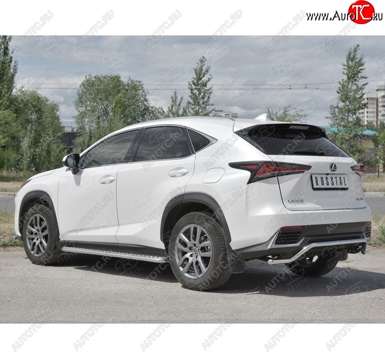 15 999 р. Защита заднего бампера (Ø42 мм волна, нержавейка) SLITKOFF Lexus NX300h Z10 дорестайлинг (2014-2017)  с доставкой в г. Краснодар