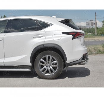 21 849 р. Защита заднего бампера (2 трубы Ø63 и 42 мм, нержавейка) SLITKOFF Lexus NX300h Z10 дорестайлинг (2014-2017)  с доставкой в г. Краснодар. Увеличить фотографию 2