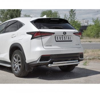 21 849 р. Защита заднего бампера (2 трубы Ø63 и 42 мм, нержавейка) SLITKOFF Lexus NX300h Z10 дорестайлинг (2014-2017)  с доставкой в г. Краснодар. Увеличить фотографию 3