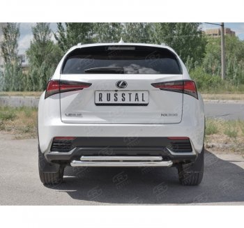 21 849 р. Защита заднего бампера (2 трубы Ø63 и 42 мм, нержавейка) SLITKOFF Lexus NX300h Z10 дорестайлинг (2014-2017)  с доставкой в г. Краснодар. Увеличить фотографию 4