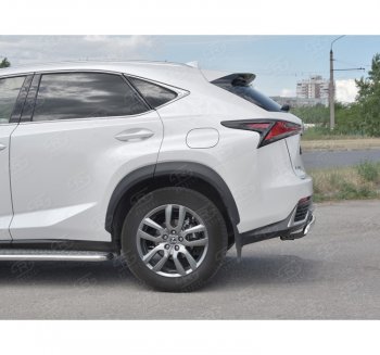 9 649 р. Защита заднего бампера (Ø75х42 мм, нержавейка) Russtal Lexus NX300h Z10 дорестайлинг (2014-2017)  с доставкой в г. Краснодар. Увеличить фотографию 2