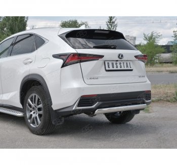 9 649 р. Защита заднего бампера (Ø75х42 мм, нержавейка) Russtal Lexus NX300h Z10 дорестайлинг (2014-2017)  с доставкой в г. Краснодар. Увеличить фотографию 3